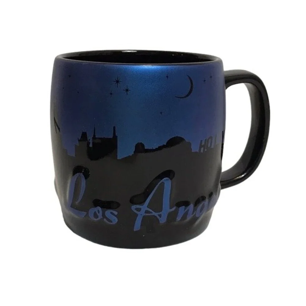 Los‎ Angeles Skyline CERAMIC COFFEE MUG (24 Oz)Black&Blue Hollywood￼ Americaware